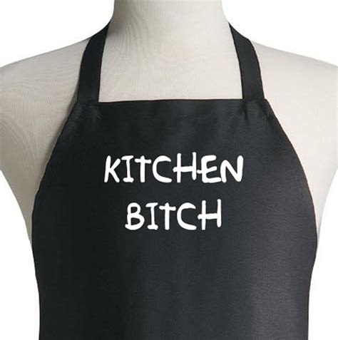 Funny Cooking Aprons Kitchen Bitch Adults Black Apron Novelty Etsy