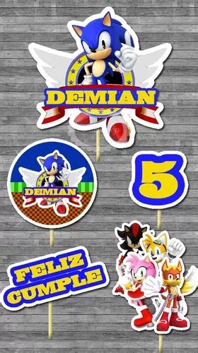 Sonic Cake Topper Adorno Torta Imprimible Personalizado En Villa