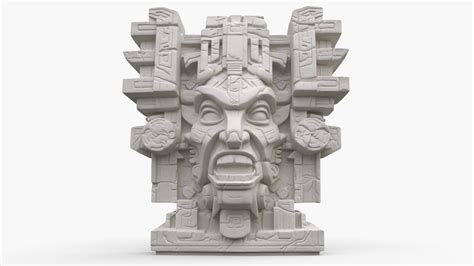 Aztec Stone Head 15 3d Turbosquid 2199567