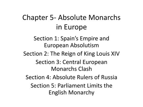 Ppt Chapter 5 Absolute Monarchs In Europe Powerpoint Presentation Free Download Id 2673672