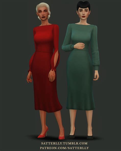 Llama CC Finds Satterlly Dress Mary New Mesh EA Mesh Edit 2