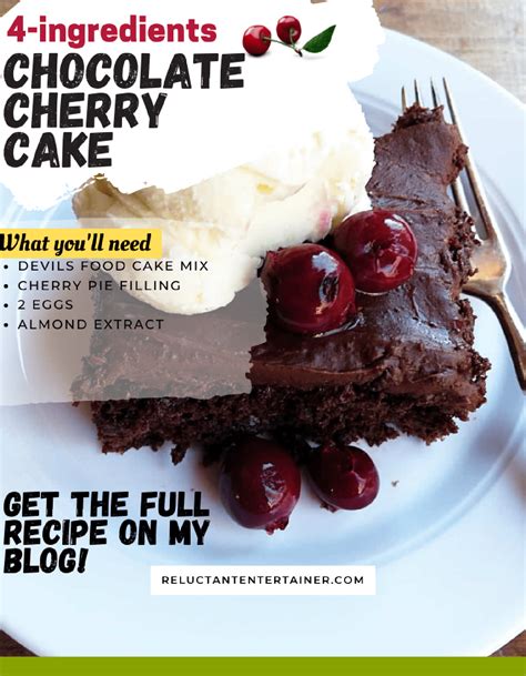 Easy 4 Ingredient Chocolate Cherry Cake Recipe