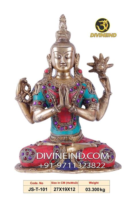 Multicolor 27 CM Tibetan Buddhist Goddess Green Tara Made In India For