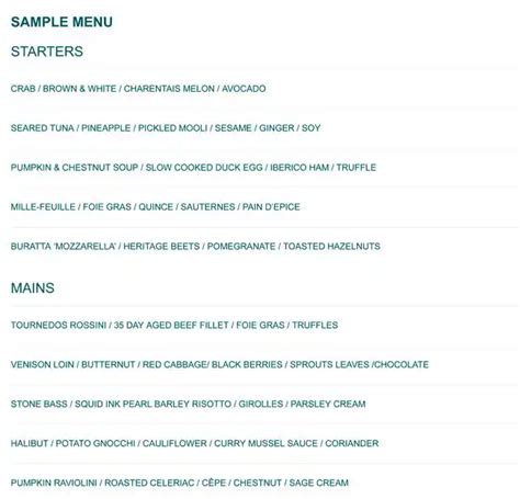 Searcys - The Gherkin Menu, Menu for Searcys - The Gherkin, City of ...