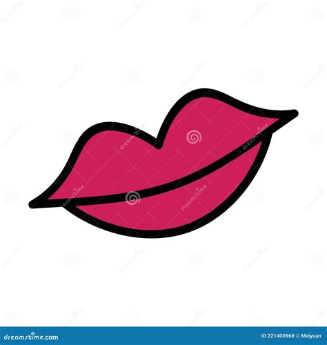 Lips Isolated Glamour Style Doodle Vector Image Stock Vector