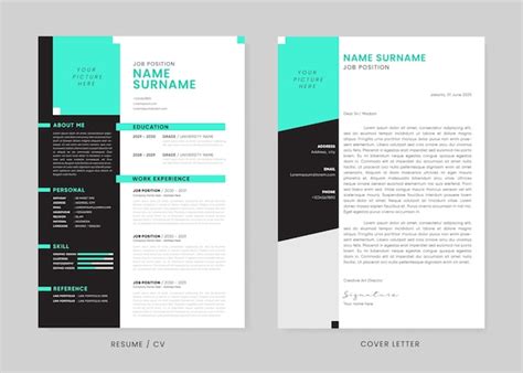 Minimalistische Cv Cv En Sollicitatiebrief Ontwerpsjabloon Curriculum