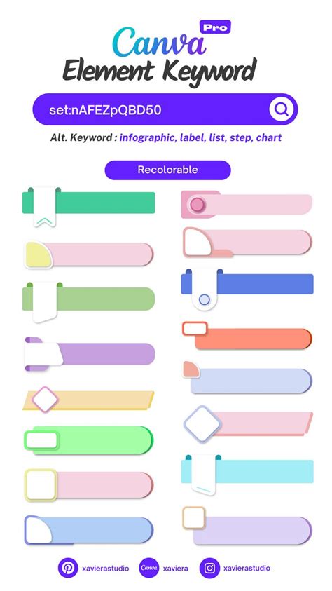 Canva Element Keyword For Infographic Label Text Box Collection