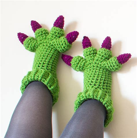 The Best Crochet Monster Feet Slippers — Original Design By Knits For ...