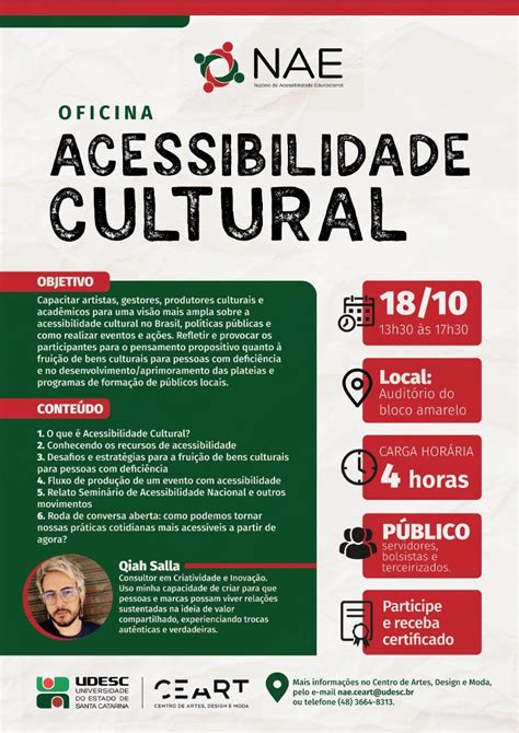 Not Cia Udesc Ceart Promove Oficina Sobre Acessibilidade Cultural