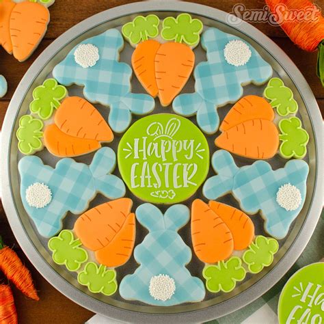 Easter Bunny And Carrot Cookie Cutter Platter Set