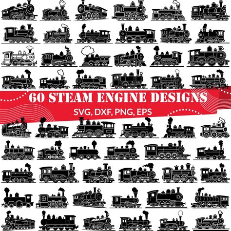 Steam Engine Svg Bundle Locomotive Svg Steam Engine Dxf Steam Engine