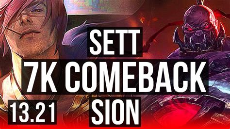 Sett Vs Sion Top Comeback 400 Games Kr Diamond 1321 Youtube