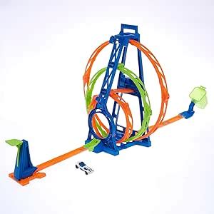 HOT WHEELS Action Triple Looping Set Track Set Loopings Foldable Includes Vehicle For