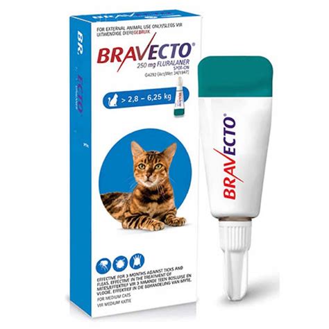 BRAVECTO ANTIPULGAS Y GARRAPATAS PARA GATOS DE 2 8 A 6 25 KG 3 MESES