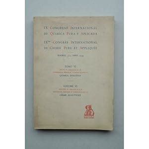 IX Congreso Internacional de Química Pura y Aplicada Tomo VI Grupo V