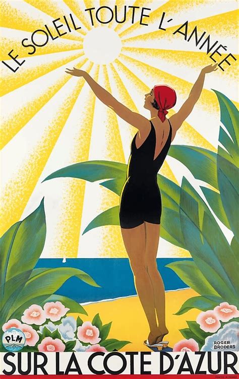 Sur La Cote D Azur France Travel Poster By Retrographics Redbubble