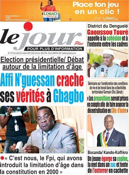 Titrologie De Lessor Ivoirien N Du Lundi Octobre Abidjan