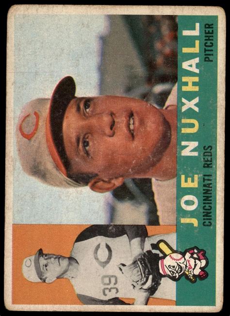 1960 Topps 282 Joe Nuxhall Cincinnati Reds Baseball Card Poor Reds