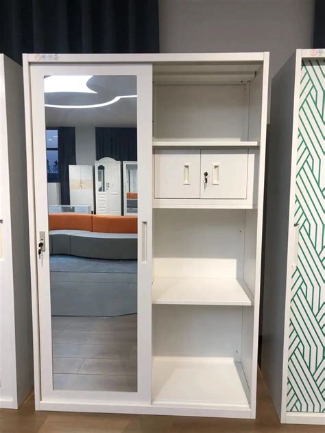 Metal Sliding Glass Door Wardrobe Bedroom Closet Steel Furniture