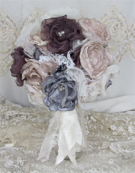 Items Similar To Bridal Fabric Flower Bouquet Custom Order Any Color On