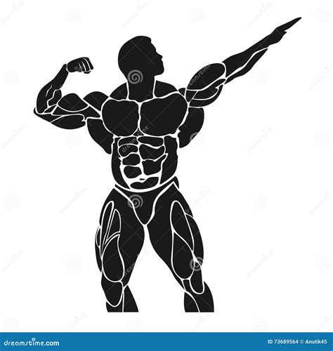 Bodybuilding Concept Muscles Biceps Pose Vector Illustration Stock