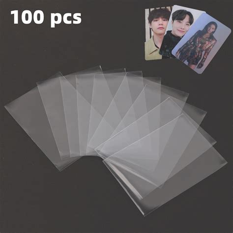 100pcs 6489mm Kpop Card Popcorn Sleeves Card Protector Tcg Unsealed