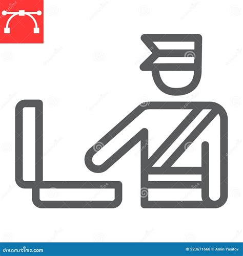 Inspection Line Icon Concept Inspection Vector Linear Illustration