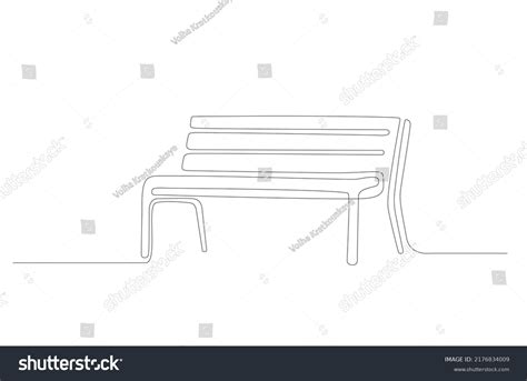 Bench Park Line Art Style Continuous Stock Vector Royalty Free 2176834009 Shutterstock