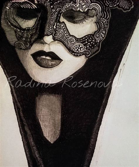 Masquerade Drawing By Radina Rosenova Saatchi Art