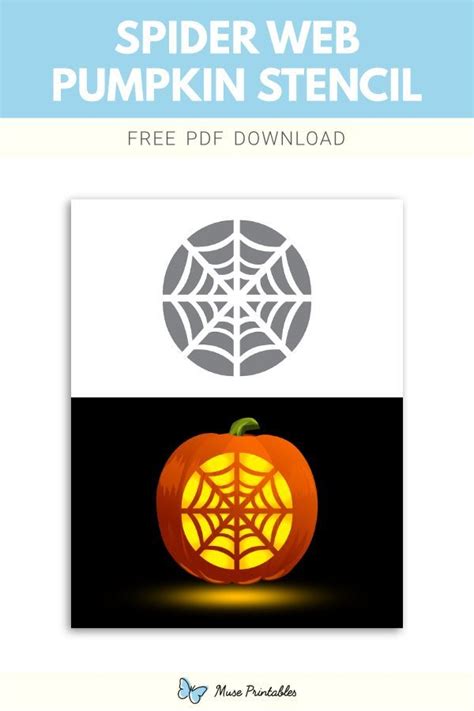 Spooky Spider Web Pumpkin Stencil