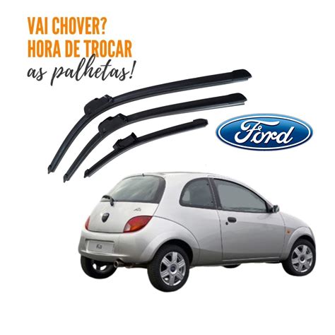 Kit Palheta Limpador Parabrisa Dianteiro Traseiro Ford Ka 1997 A 2001