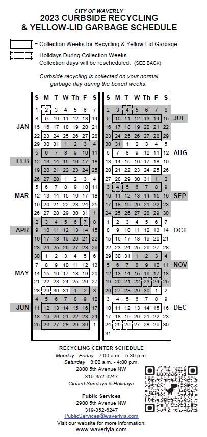 Curbside Recycling Calendar Casey Cynthea