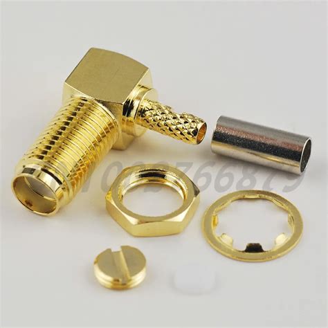 20pcs RF Electrical Coaxial Connector SMA Crimp Female Right Angle RF