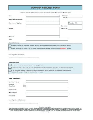 Courier Request Form - Fill Online, Printable, Fillable, Blank | pdfFiller