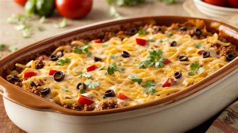 Satisfy Your Cravings With This Creamy Taco Spaghetti Casserole