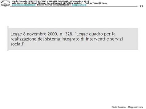 Paolo Ferrario I Servizi Sociali E I Servizi Sanitari Universit Di