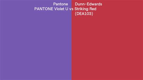 Pantone Violet U Vs Dunn Edwards Striking Red Dea103 Side By Side Comparison