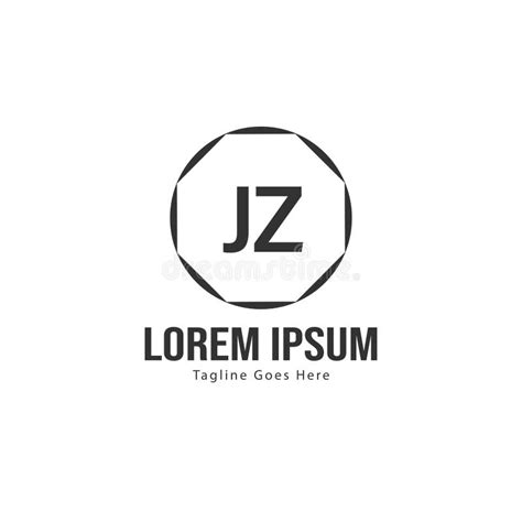 Initial JZ Logo Template With Modern Frame Minimalist JZ Letter Logo