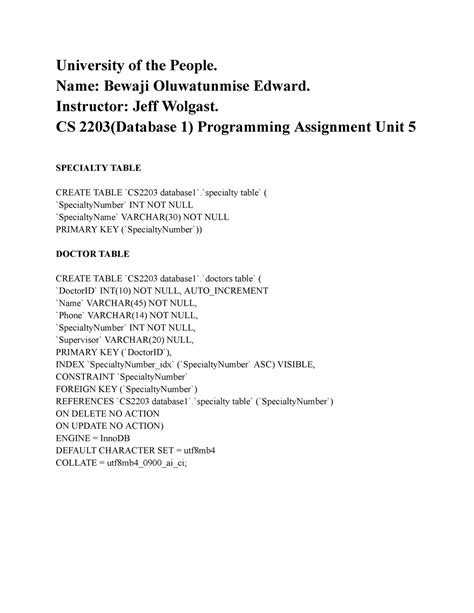 Cs Database Programming Assignment Unit Cs Uopeople