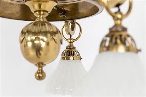 Brass Gec Moonstone Chandelier — Antiques Workshop Exceptional