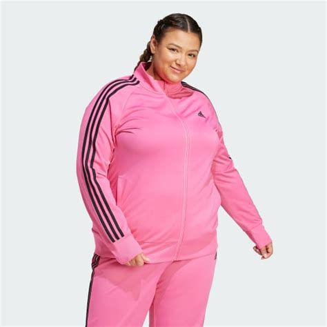 Adidas Essentials Warm Up Tricot Slim Stripes Track Jacket Plus Size