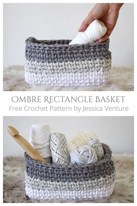 Crochet Rectangle Basket Free Patterns Artofit