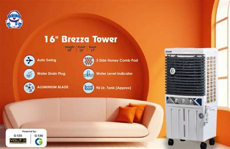 Inch Brezza Tower Air Cooler At Rs Piece Tower Air Cooler In