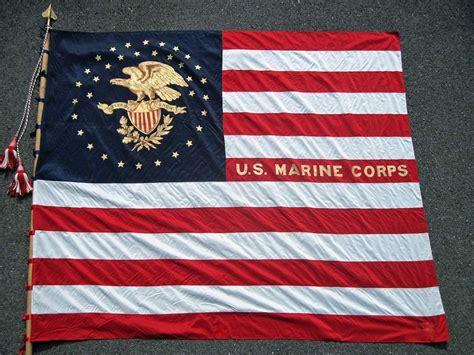 The Battle flag of the United States Marine Corps during the American ...