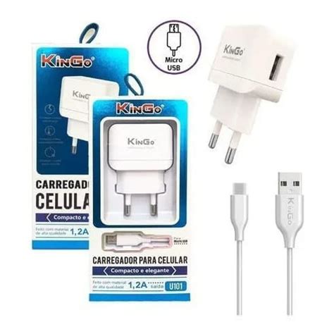 Carregador Cabo Kingo Original A Micro Usb V Para Celular