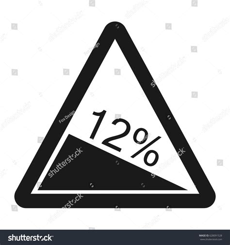 Steep Descent Sign Line Icon Traffic Stock Vector Royalty Free 628091528