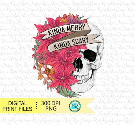 Kinda Merry Kinda Scary Png Christmas Sublimation Designs Etsy