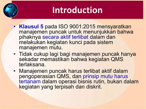 Klausul 5 Leadership Iso 9001 2015 Training Sistem Manajemen Mutu