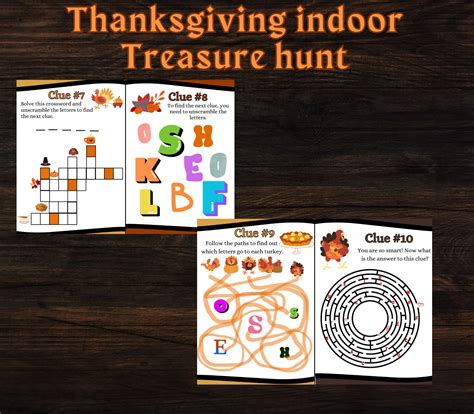 Thanksgiving Treasure Hunt Scavenger Hunt Printable Thanksgiving