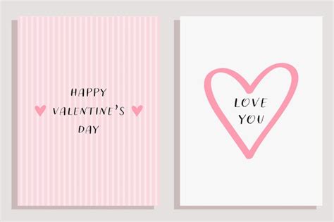 Cartes De Voeux Saint Valentin Vecteur Premium